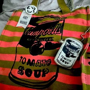 Andy Warhol shopping tote. Tomato soup coin purse attached.